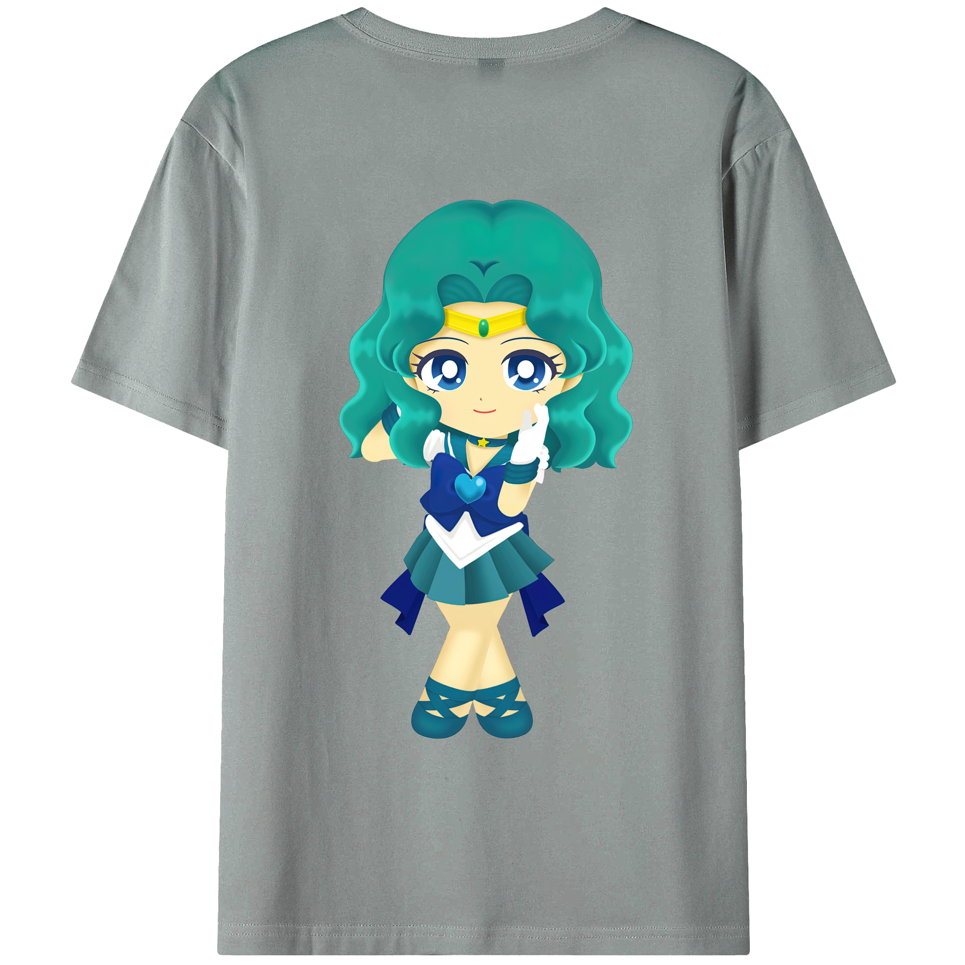 （画像用） 美少女戦士セーラームーン 海王 みちる（かいおう みちる） Sailor Moon Kaiou Michiru 綿100％ メンズ半袖Tシャツ（バックプリント） 通気性